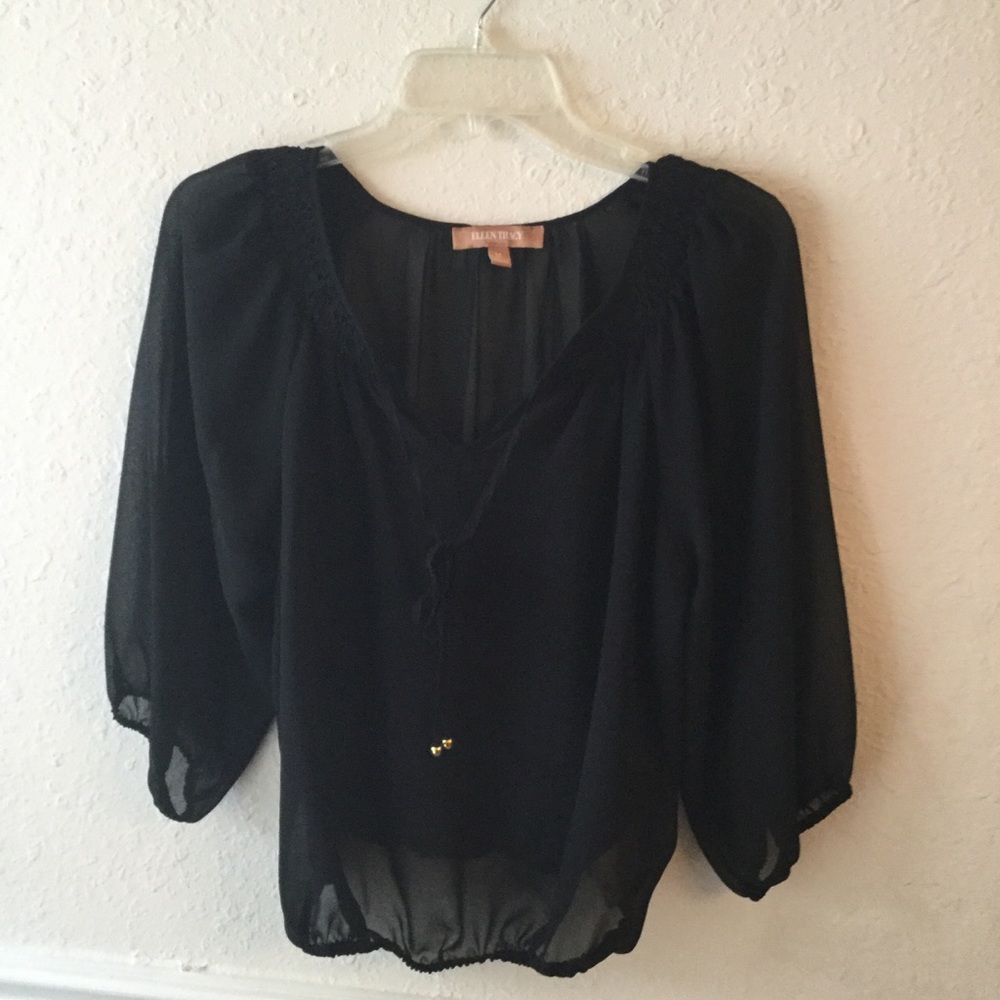 Sheer black blouse